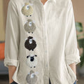 Colorful Sheep Fleece Linen Blend Blouse