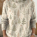 Women's Christmas Tree Art Print Knit Turtleneck Pullover Sweater