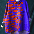 Sardine Fish Swarm Pattern Printed Women's Casual Cotton And Linen Shirt