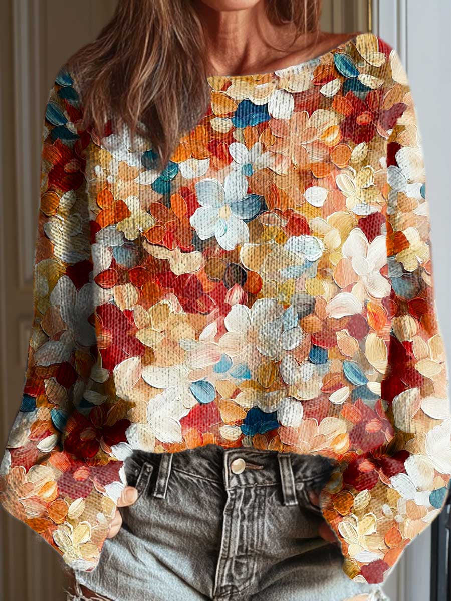 womens-vintage-floral-pattern-art-print-casual-pullover-sweater-rt8s