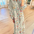 Women's Vintage Flower Art Printed Casual Dress