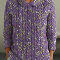 Damenpullover im Vintage-Stil mit floralem Kunstdruck, Peter-Pan-Kragen und 3/4-Ärmeln