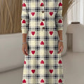 Women's Plaid Pattern Art Print Casual Knitted Dress