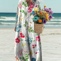 Women's Flowers Art Print Casual Dress