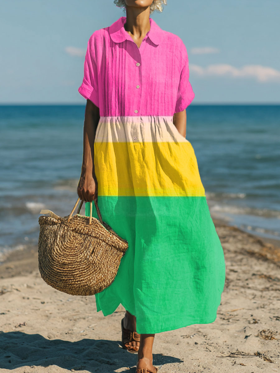 Women's Vintage Gradient Art Print Dress