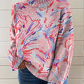 womens-art-abstract-flower-print-knit-turtleneck-pullover-sweater-0c0n