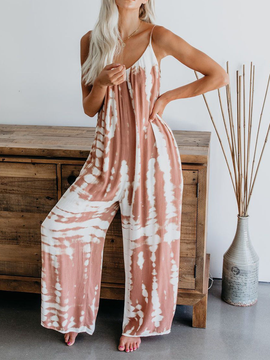 Women's Art Print Comfortable Holiday Jumpsuit