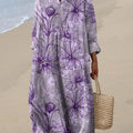 Women's Vintage Floral Pattern Art Print Dress