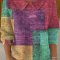 womens-vintage-abstract-geometry-art-print-casual-peter-pan-collar-3-4-sleeve-sweater-v2aj