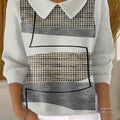 womens-geometric-pattern-art-print-casual-peter-pan-collar-3-4-sleeve-sweater-v91w