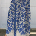 Women's Vintage Floral Art Print   Linen Pocket Skirt
