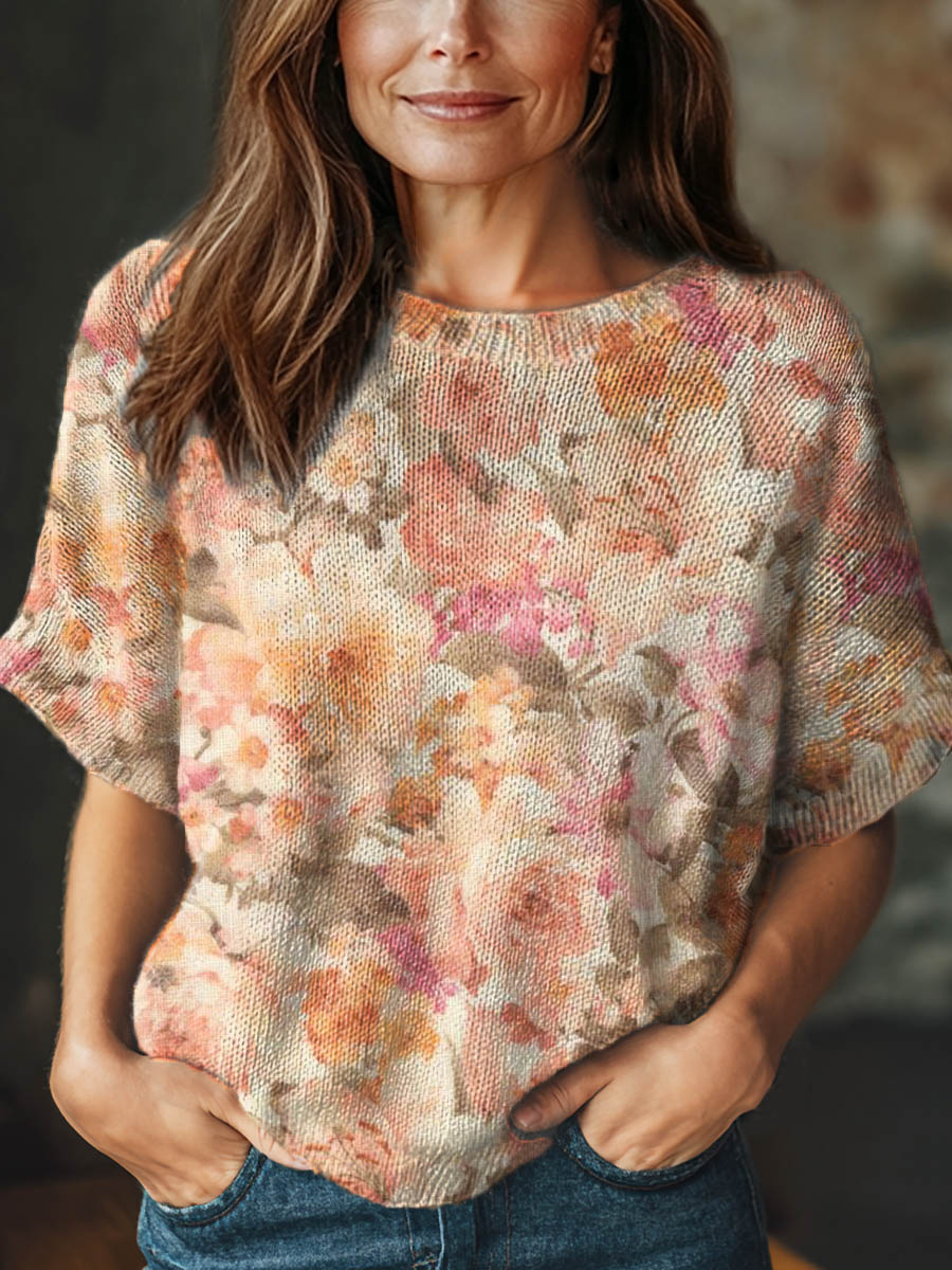 womens-vintage-floral-art-print-casual-crew-neck-short-sleeve-knitted-sweater-a3ek