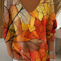 womens-autumn-leaves-orange-casual-print-pullover-sweater-964q