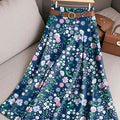 Women's Vintage Flower Art Print Cotton Skirt