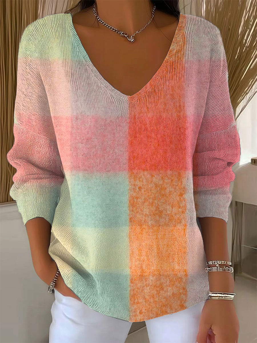 womens-abstract-geometric-vintage-art-print-casual-pullover-sweater-s8b7