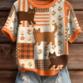 Women's Lovely Cats Pattern Cozy Knit Top