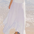 Women's Solid Color Elastic Waist Casual Cotton and Linen Skirt Off-the-Shoulder Dress Two-Way Dress