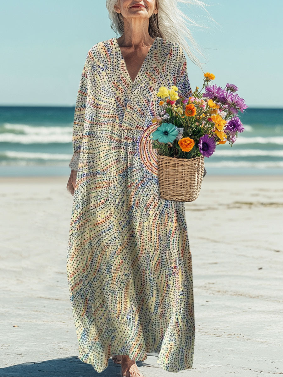 Women's Vintage Art Print Casual Dress