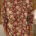 pull-over décontracté pour femme, imprimé floral vintage, taille 2800