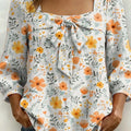 Women's Floral Art Print Casual Stylish Cotton Shirt