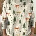 Women's Christmas Tree Pattern Art Print Knit Turtleneck Pullover Sweater