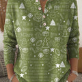 Vintage Christmas Art Print Buttoned Cardigan Sweater