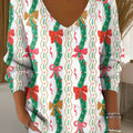 Women's Christmas Pattern Casual Print Pullover Sweater