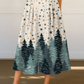 Women's Stars Christmas Tree Pattern Print Casual Cotton Skirt