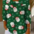 Vintage Christmas Santa  Art Print Buttoned Cardigan Sweater