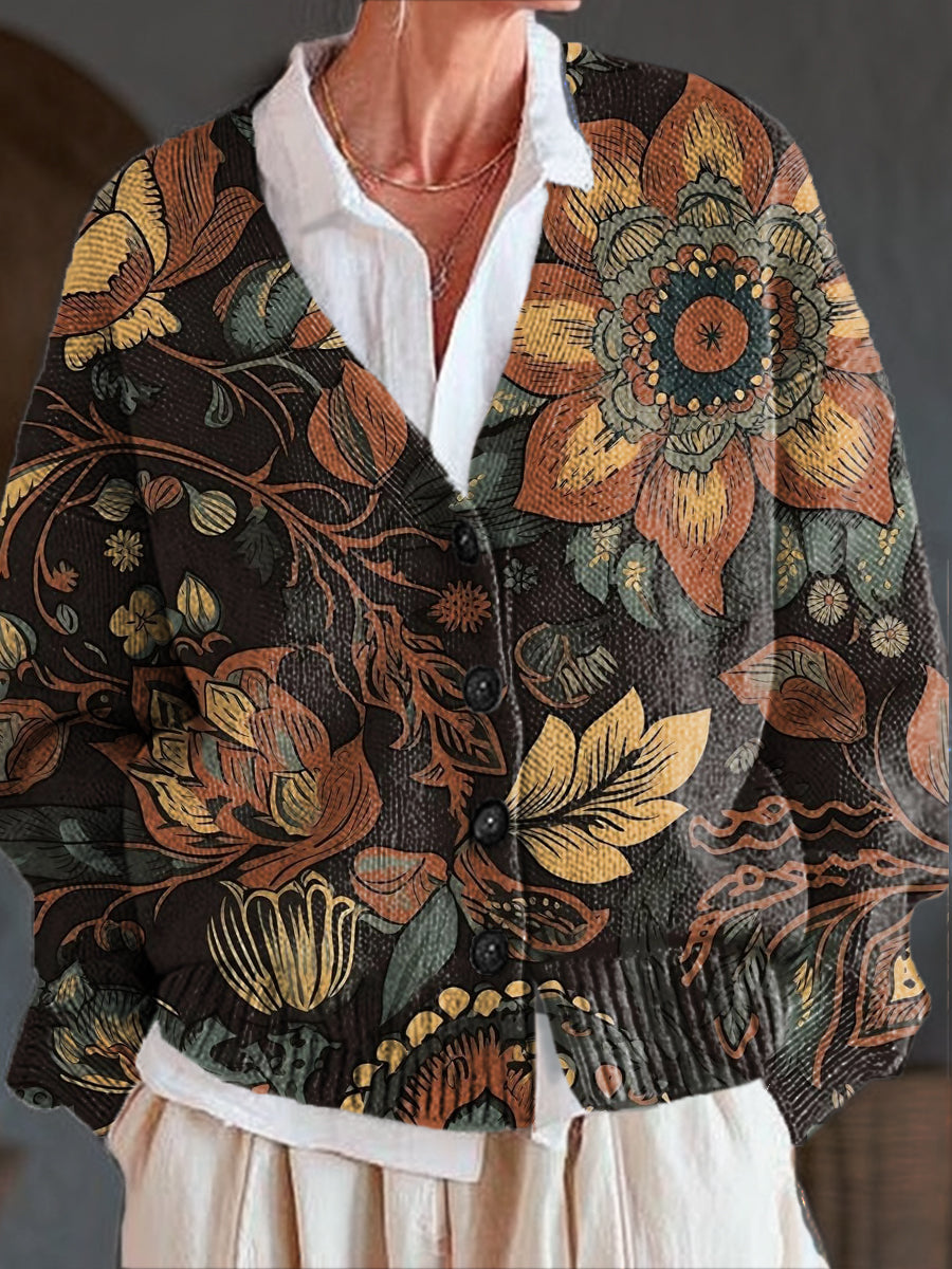 vintage-ethnic-floral-art-print-buttoned-v-neck-cardigan-sweater-nael