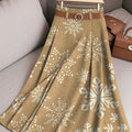 Women's Vintage Christmas Art Print Cotton Skirt