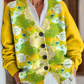 beautiful-large-flower-painting-art-print-buttoned-v-neck-cardigan-sweater