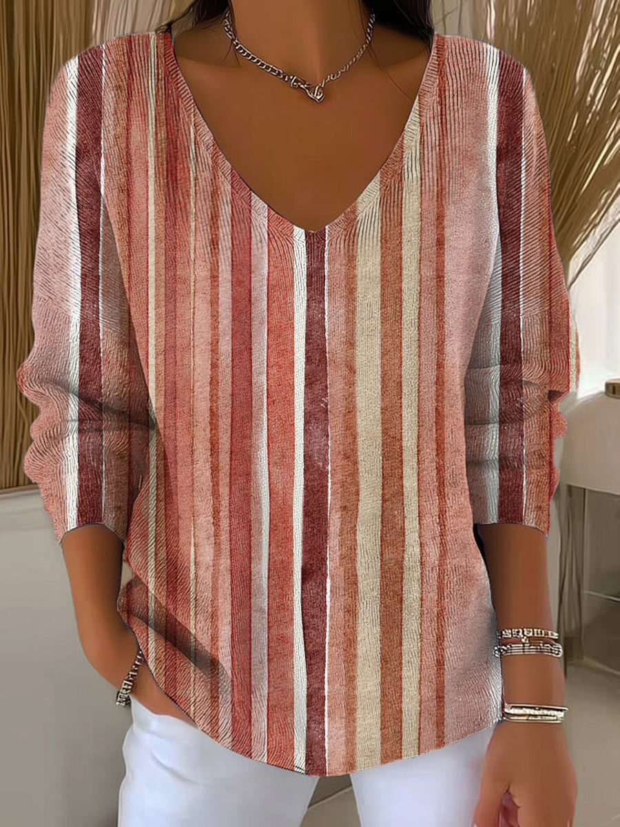 womens-abstract-retro-stripe-painting-art-print-casual-pullover-sweater