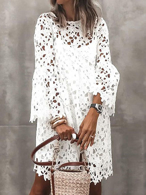 Women's Lace Halter Two-Piece Midi Dress