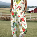 Women's  Funny Chick Art Print Casual 100% Cotton Wide Leg Jumpsuit