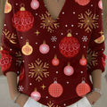 Vintage Christmas Art Print Buttoned Cardigan Sweater
