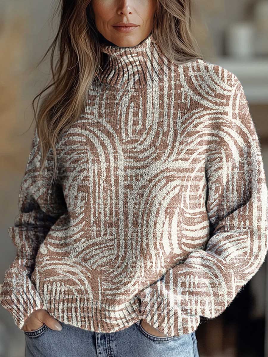 womens-artistic-abstract-lines-print-knit-turtleneck-pullover-sweater