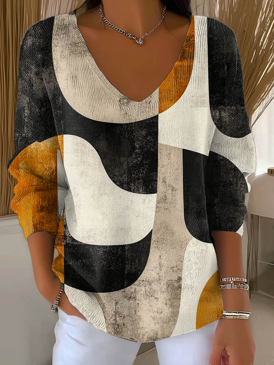 womens-geometric-pattern-art-print-casual-pullover-sweater-kj6z