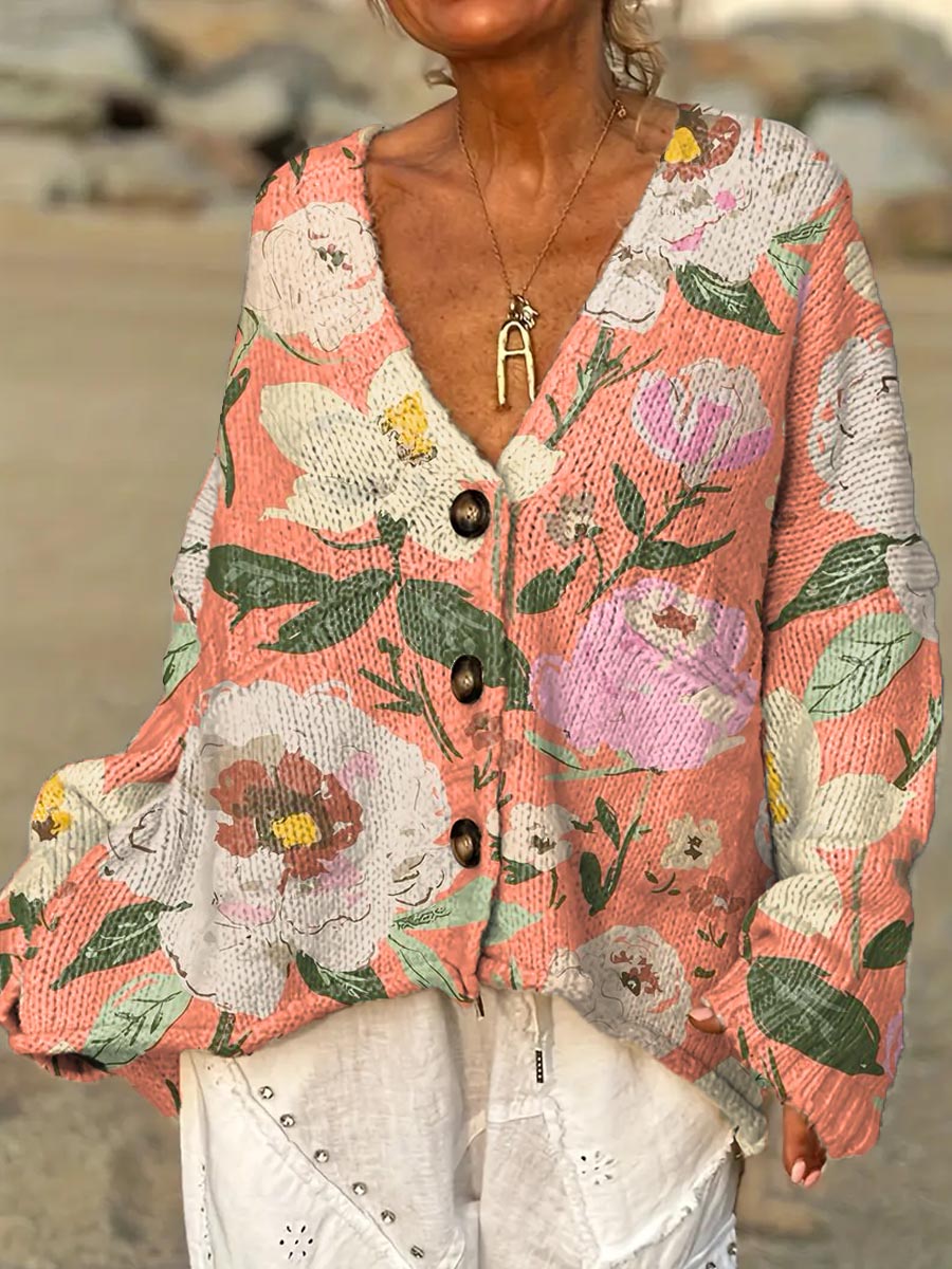 womens-floral-pattern-art-print-casual-pullover-sweater-4d53