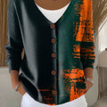 gradient-colors-print-buttoned-v-neck-cardigan-sweater-y897