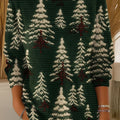 Women's Christmas Tree Print Casual Pullover Sweater