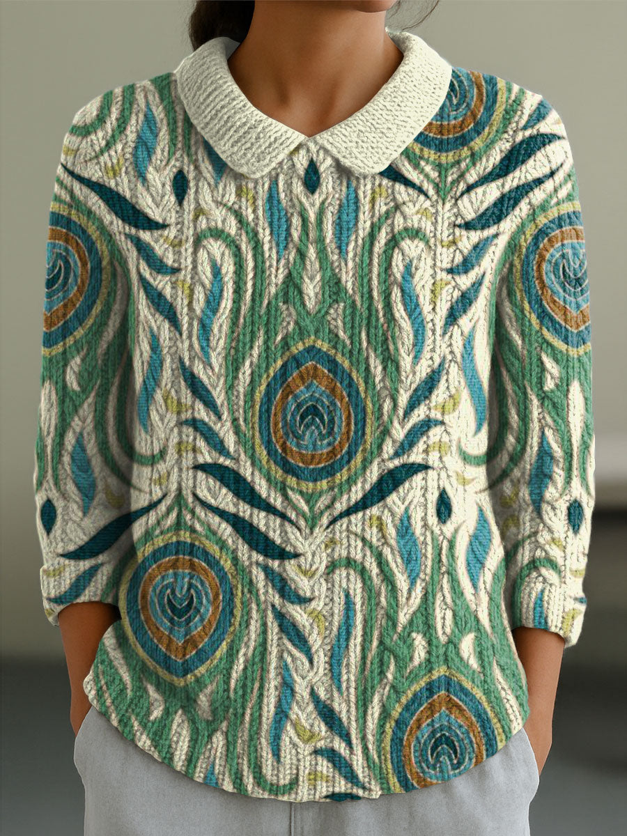 womens-flowers-casual-peter-pan-collar-3-4-sleeve-sweater