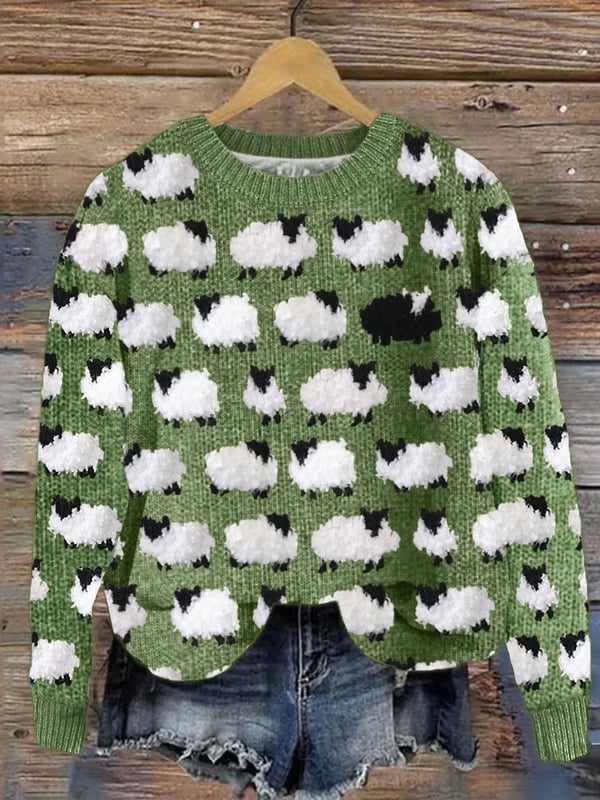 vintage-cute-sheep-art-print-knit-pullover-sweater-obxh