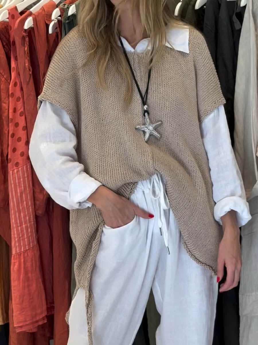 womens-crew-neck-short-sleeve-solid-color-casual-loose-sweater