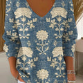 pull-over-décontracté pour femme, imprimé floral vintage, style gobu