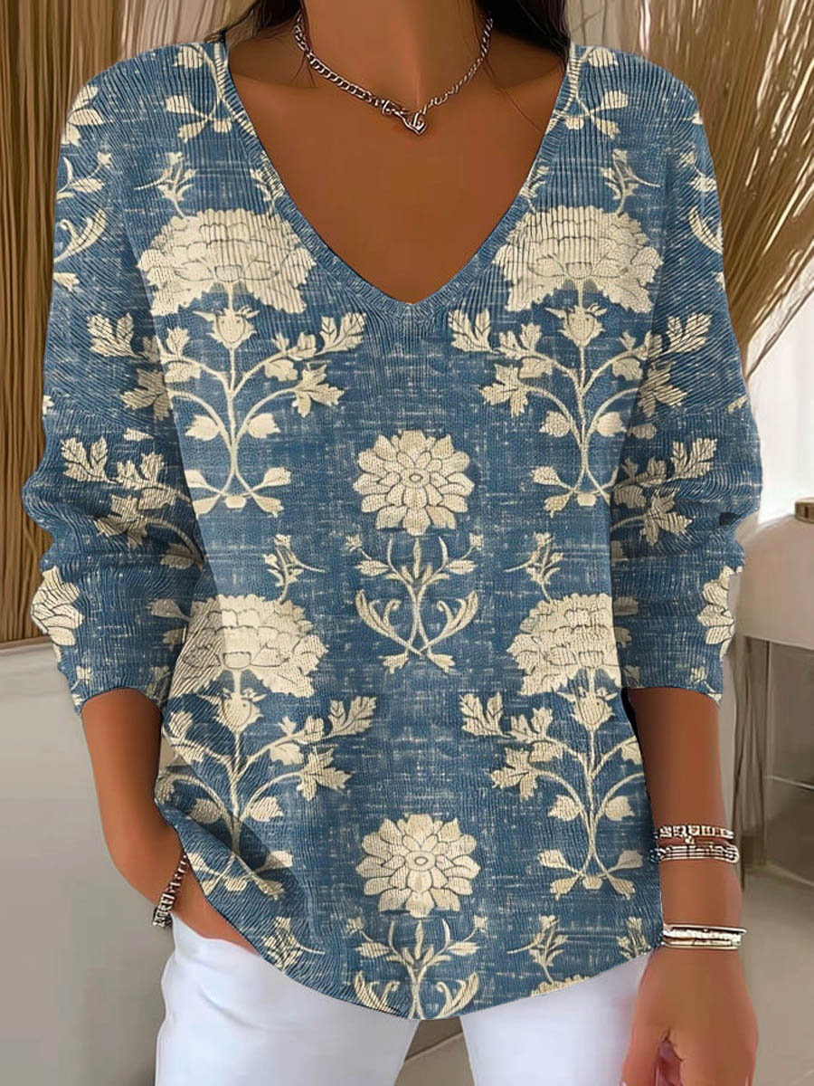womens-vintage-floral-pattern-art-print-casual-pullover-sweater-gobu