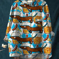 Women's Dachshund Art Print Casual Cotton And Linen Shirt