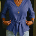 Casual Glittery Tie-up T-shirt