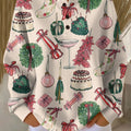 Women's Christmas Items Pattern Art Print Casual Cotton Sweatshirt
