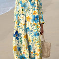 Women's Retro Artistic Flowers Print Dress